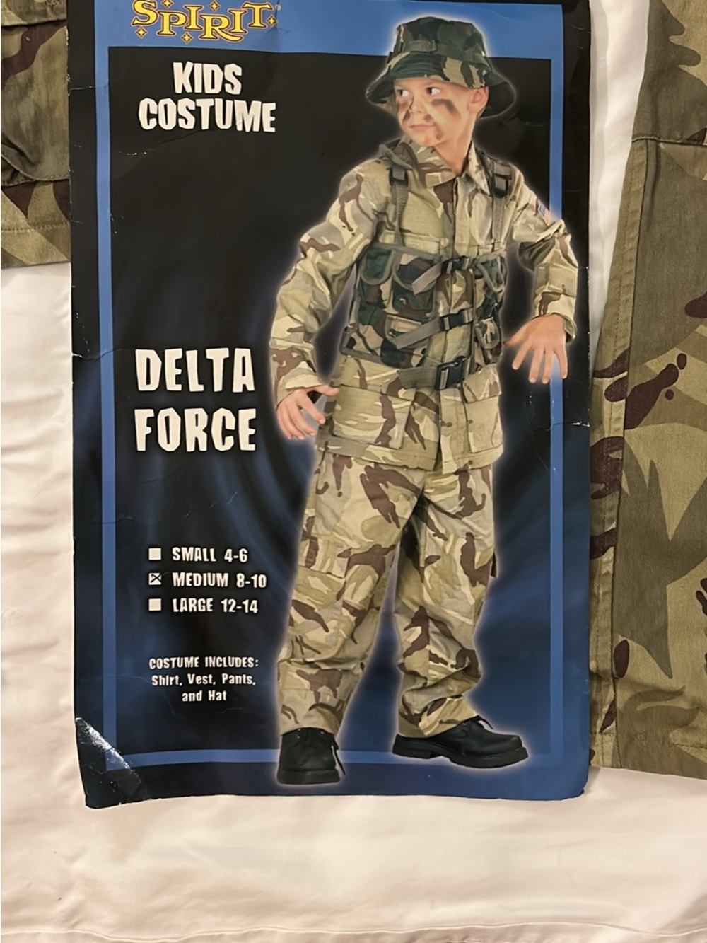 Spirit Kids Delta Force Costume - Tan, Brown, Green Camo
